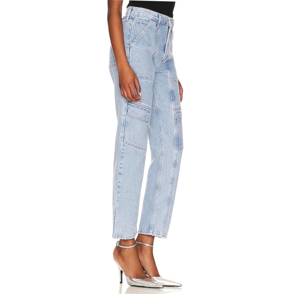 Agolde Cooper Cargo Jeans In Rank Light Wash - Picture 2 of 10